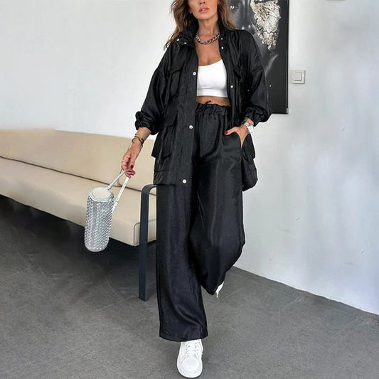 🌟2025 New Release Pre-Sale|Women’s Oversized Cargo Jacket & High-Waisted Pants Set✨