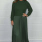 ❄️Winter Specials❄️Women's solid color Long Sleeve Jumper & Pleated Bottom Dress