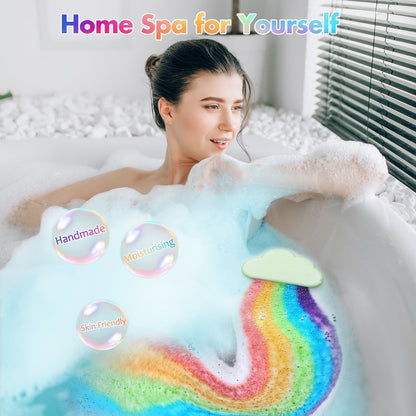 Buy 1 Get 1 Free!🌈 Rainbow Cloud Bath Bombs – Turn Every Bath into a Magical Rainbow Spa