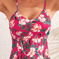 🩱Hot Sale 49% OFF👙 Tummy Control V Neck Twist Knot Tropical Skirted One Piece Swimdress