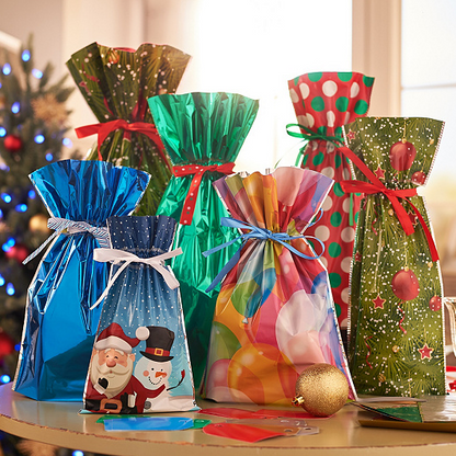 Christmas gift bags with drawstring