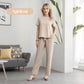 🤍Elevated Minimal Elegant Top+Wide Leg Pants Set🖤Solid Color Fashionable Two-Piece Set