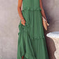 Women's Summer Casual Sleeveless Strappy Backless flounces Dress