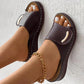 Peep Toe Hollow Out Slippers - BUY 2 FREE SHIPPING