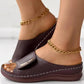 Peep Toe Hollow Out Slippers - BUY 2 FREE SHIPPING