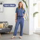 🤍Elevated Minimal Elegant Top+Wide Leg Pants Set🖤Solid Color Fashionable Two-Piece Set