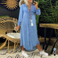 Women's Casual Long-sleeved Solid Colour Denim Dress