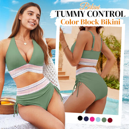 ⏳Limited time offer - 78% OFF👙High Waisted Tummy Control Color Block Bikini Sets