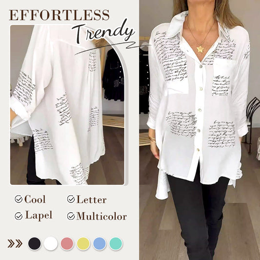 🎁Hot Sale 37%OFF💖Letter Print Fashion Lapel Shirt