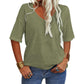 🌸Women's Solid Color V-Neck T-shirt
