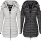 Winter women's mid-length padded jacket warm  hooded jacket