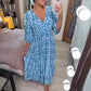 💥Limited time special price ￡13.99!⏱️Bohemian casual print V-neck waist wrap long dress