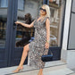 🌸Spring Specials🌸 Deep V-Neck Leopard Print Slit Dress