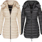 Winter women's mid-length padded jacket warm  hooded jacket
