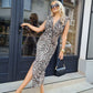 🌸Spring Specials🌸 Deep V-Neck Leopard Print Slit Dress