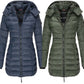 Winter women's mid-length padded jacket warm  hooded jacket
