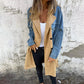 🧥New for 2025✨Mid-Length Trench Coat with Denim Jean Stitching