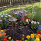 Antique Iron Lotus Leaf Garden Stake