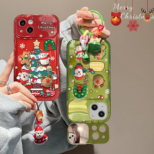 🎄Christmas Hot Sale 61% OFF🔥Christmas Tree Pendant Flip Mirror Case Cover For iPhone🎅