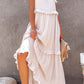 Women's Summer Casual Sleeveless Strappy Backless flounces Dress