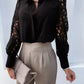 Women's long sleeve hollow out lace shirt
