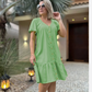 Women's Fashion Solid Color V-Neck Button Loose Dresses