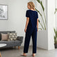 🤍Elevated Minimal Elegant Top+Wide Leg Pants Set🖤Solid Color Fashionable Two-Piece Set