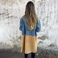 🧥New for 2025✨Mid-Length Trench Coat with Denim Jean Stitching