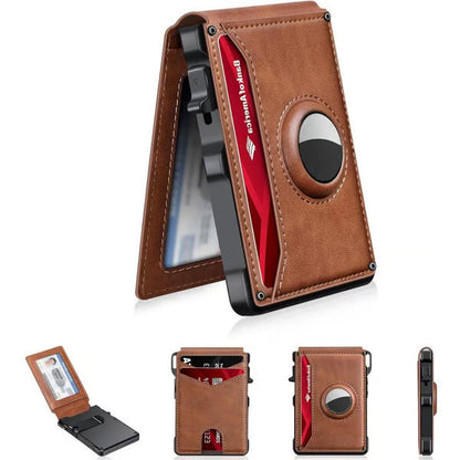 🔥Last Day 49% OFF-💼🔒Men's Simple Bifold Wallet- with Pop Up Aluminum Case Money Clip Slim Leather Slots Credit Card Holder RFID Blocking Bifold Minimalist Wallet(🎁Perfect Gift)