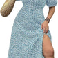💗Summer Specials-49% OFF💗Plus-size Short Sleeve Split Floral Print Dress
