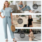 🤍Elevated Minimal Elegant Top+Wide Leg Pants Set🖤Solid Color Fashionable Two-Piece Set