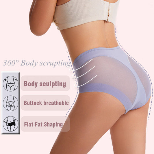 High Waist Ice Silk Seamless Shaping Briefs