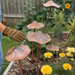 Antique Iron Lotus Leaf Garden Stake