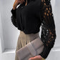 Women's long sleeve hollow out lace shirt