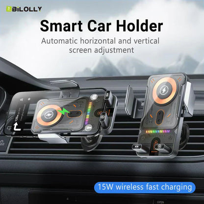 🚗 50% OFF FLASH SALE ! ⚡ Smart 2-in-1 Car Rotating Phone Holder & Wireless Charger – 360° Rotation, Fast Wireless Charging, Stable Anti-Shake 📱