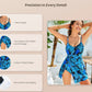 🩱Hot Sale 49% OFF👙 Tummy Control V Neck Twist Knot Tropical Skirted One Piece Swimdress
