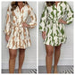 🌷Limited Time Offer 50% OFF🌷Casual Irregular Stripe Lapel Tie Waist Shirt Dress
