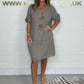New Plus Size Button Up Tunic Dress