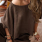 ⏳Time-limited Special💕Women's Causal Off Shoulder Top ＆ Wide-Leg Pants Two-Piece Set