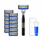 🪒 6-Blade Manual Razor Set – Smooth Shave With a Balanced Metal Handle ✨