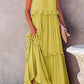 Women's Summer Casual Sleeveless Strappy Backless flounces Dress