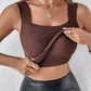 🥳2026 HOT SALE🥳💞50K+ SOLD!🛍️🏆 Last Day to Feel Ultimate Comfort! Women‘s U-Neck Tops with Built-in Bra – 80% OFF Only £8.99! 💖💐💃