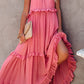 Women's Summer Casual Sleeveless Strappy Backless flounces Dress