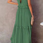 Women's Summer Casual Sleeveless Strappy Backless flounces Dress
