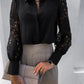 Women's long sleeve hollow out lace shirt