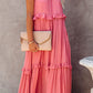 Women's Summer Casual Sleeveless Strappy Backless flounces Dress
