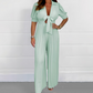 💥Lastday! Hurry up！！💥FREE SHIPPING✈️👗Draped pleated × simple solid color jumpsuit set