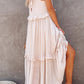 Women's Summer Casual Sleeveless Strappy Backless flounces Dress