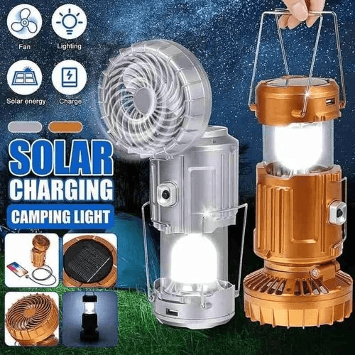 💎 -50% ON 6-IN-1 SOLAR CAMPING FAN & LIGHT! 💎 Retractable LED, Emergency Power & Waterproof🏕️☀️