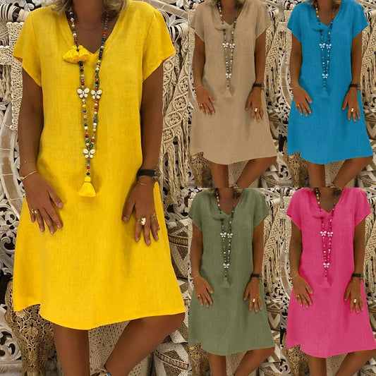 🔥Hot Sale 49% OFF🔥Casual V Neck Midi Dress